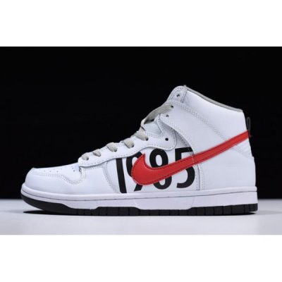 Nike Dunk Lux High Beyaz / Siyah / Kırmızı Kaykay Ayakkabı Türkiye - CXN2CZ4O